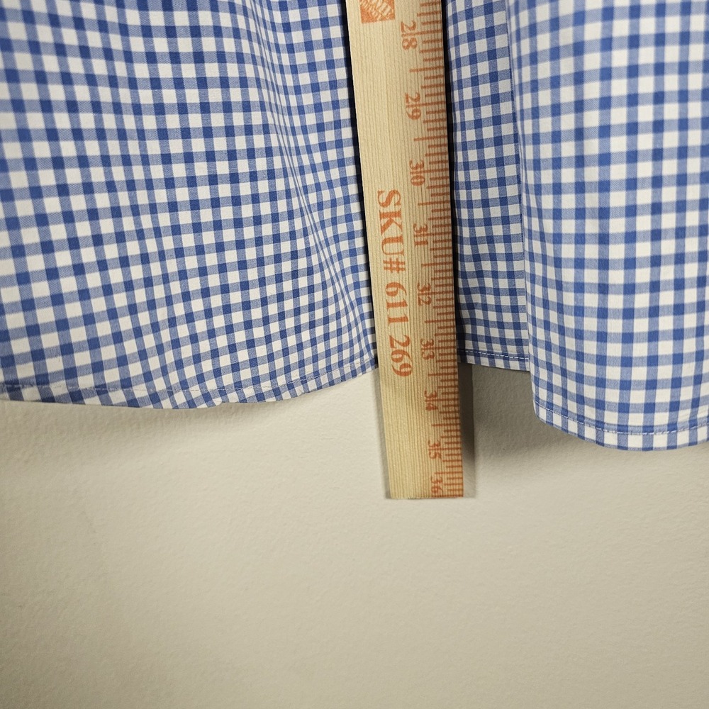 Southern Marsh Long Sleeve Button Down Gingham Check Blue/White Men's Large - Picture 7 of 9